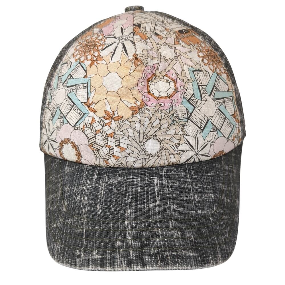 ZYLC Snapback 5 Panel Cap Multicolor One Size Adjustable Retro Floral Cotton